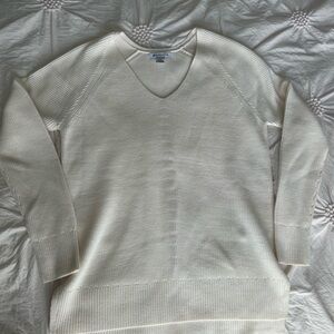 Athleta Cream V-Neck Sweater